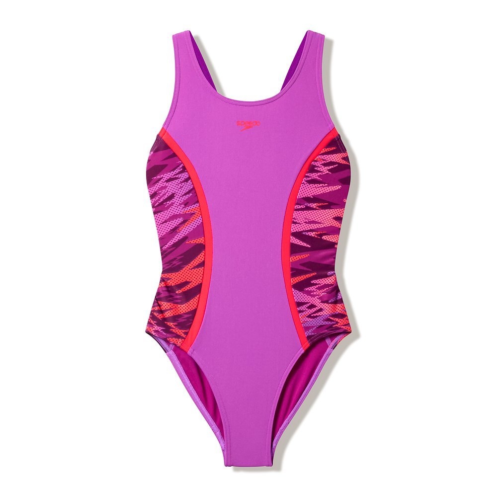 Speedo Hyperboom Splice Muscleback Junior Girls One Piece Swimsuit