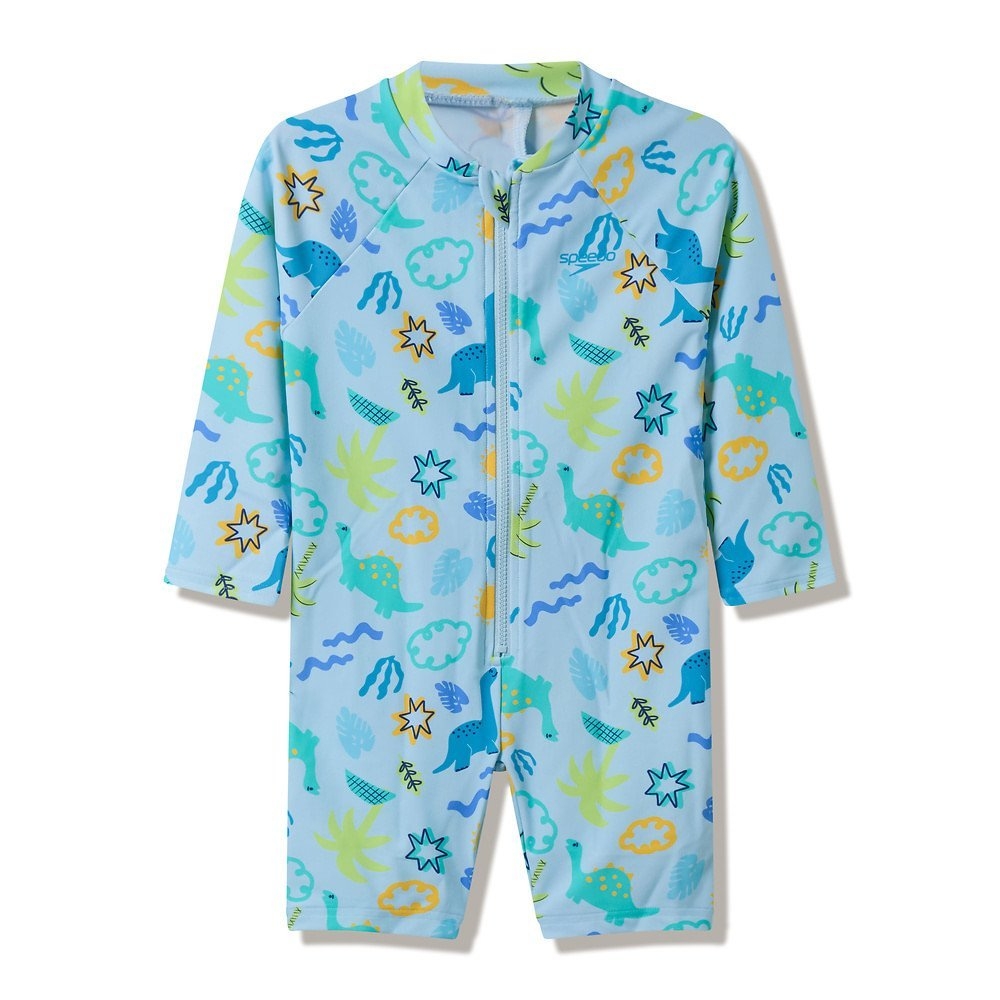 Speedo Print UPF40+ Long Sleeve Toddler Girls Zip One Piece Swimsuit