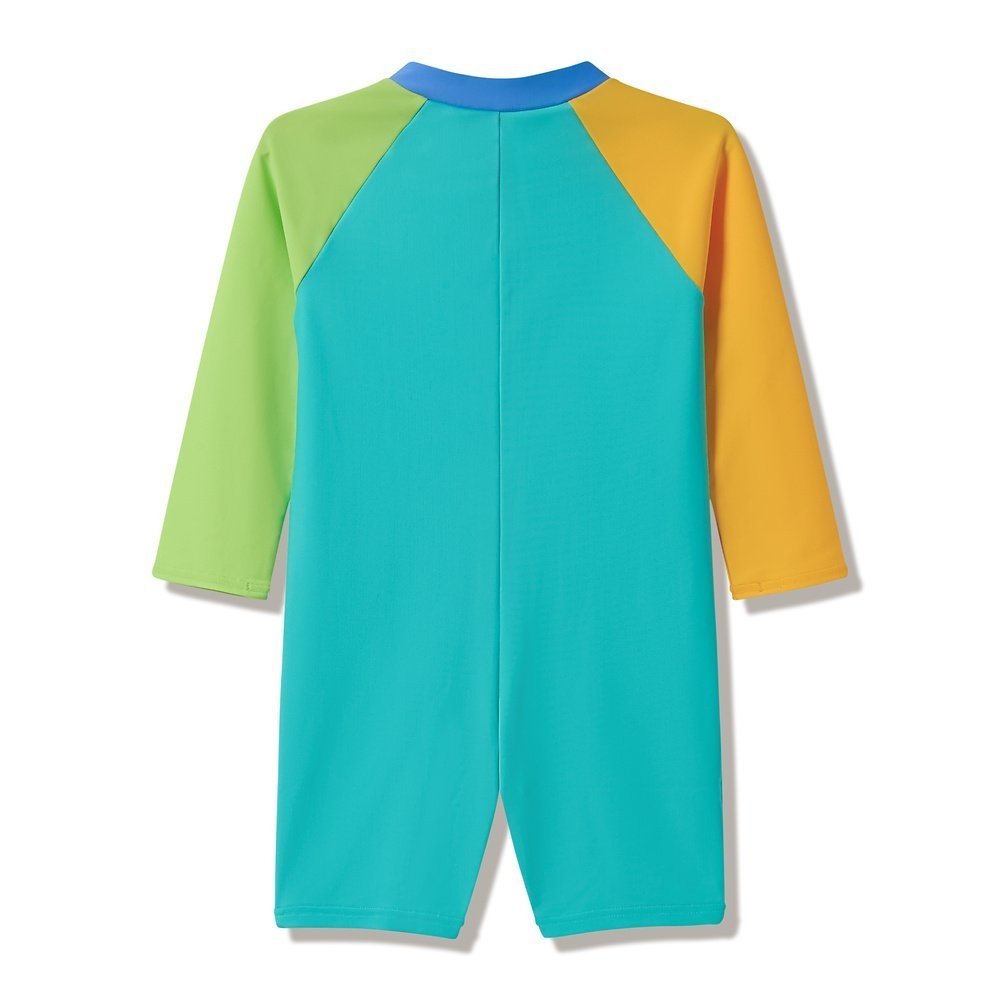 Speedo Colourblock Zip UPF40+ Long Sleeve Toddler Girls One Piece Swimsuit