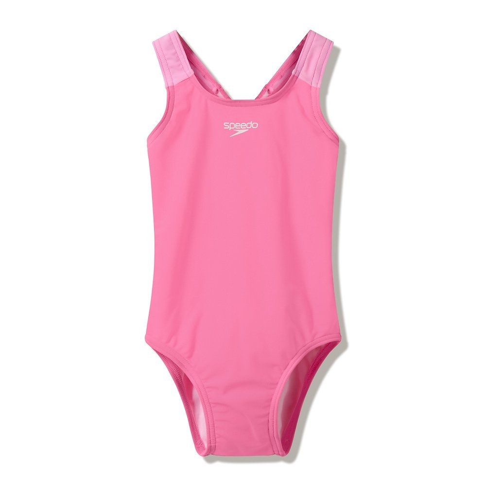 Speedo Solid Medalist Toddler Girls One Piece Swimsuit