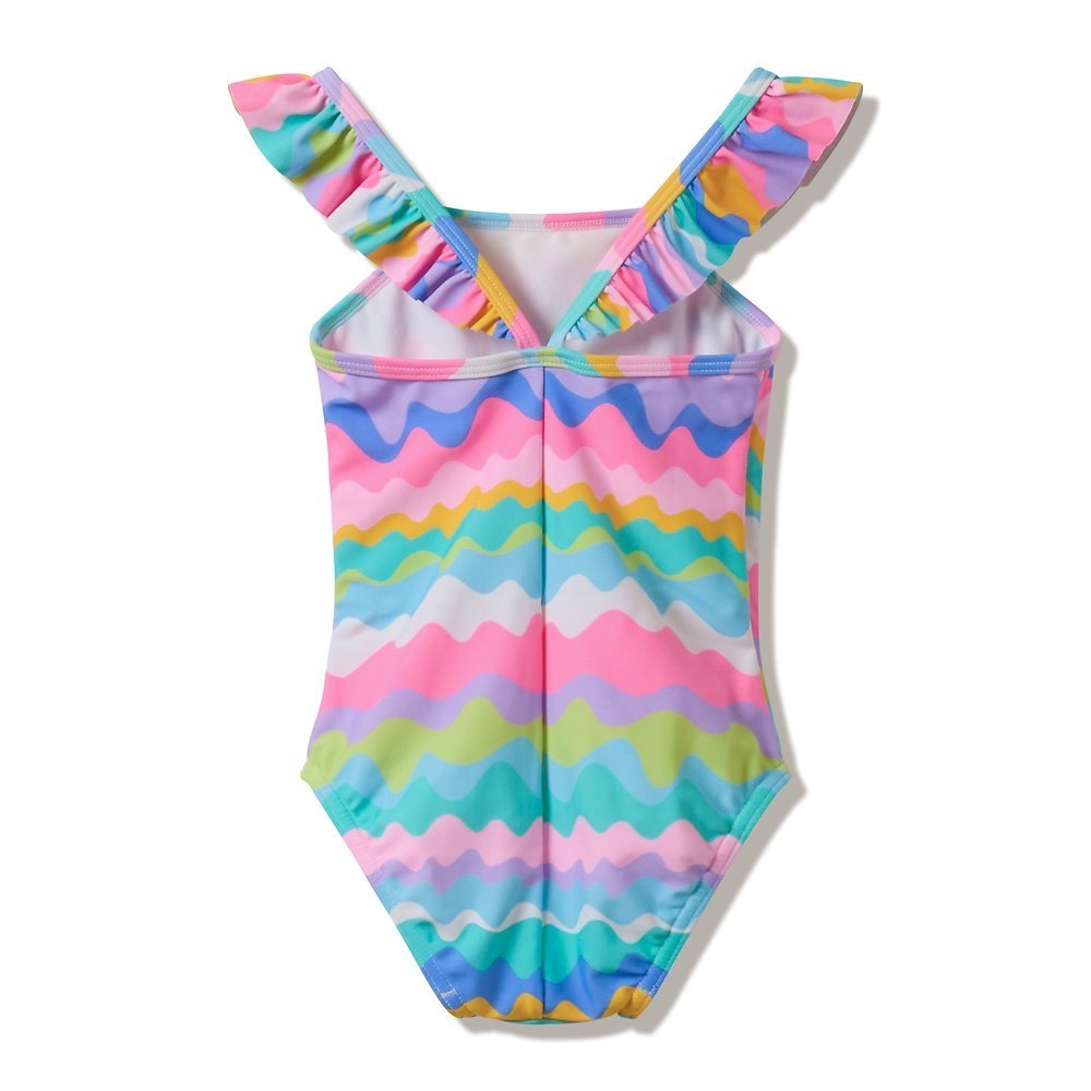 Speedo Print Frill Thinstrap Toddler Girls One Piece Swimsuit