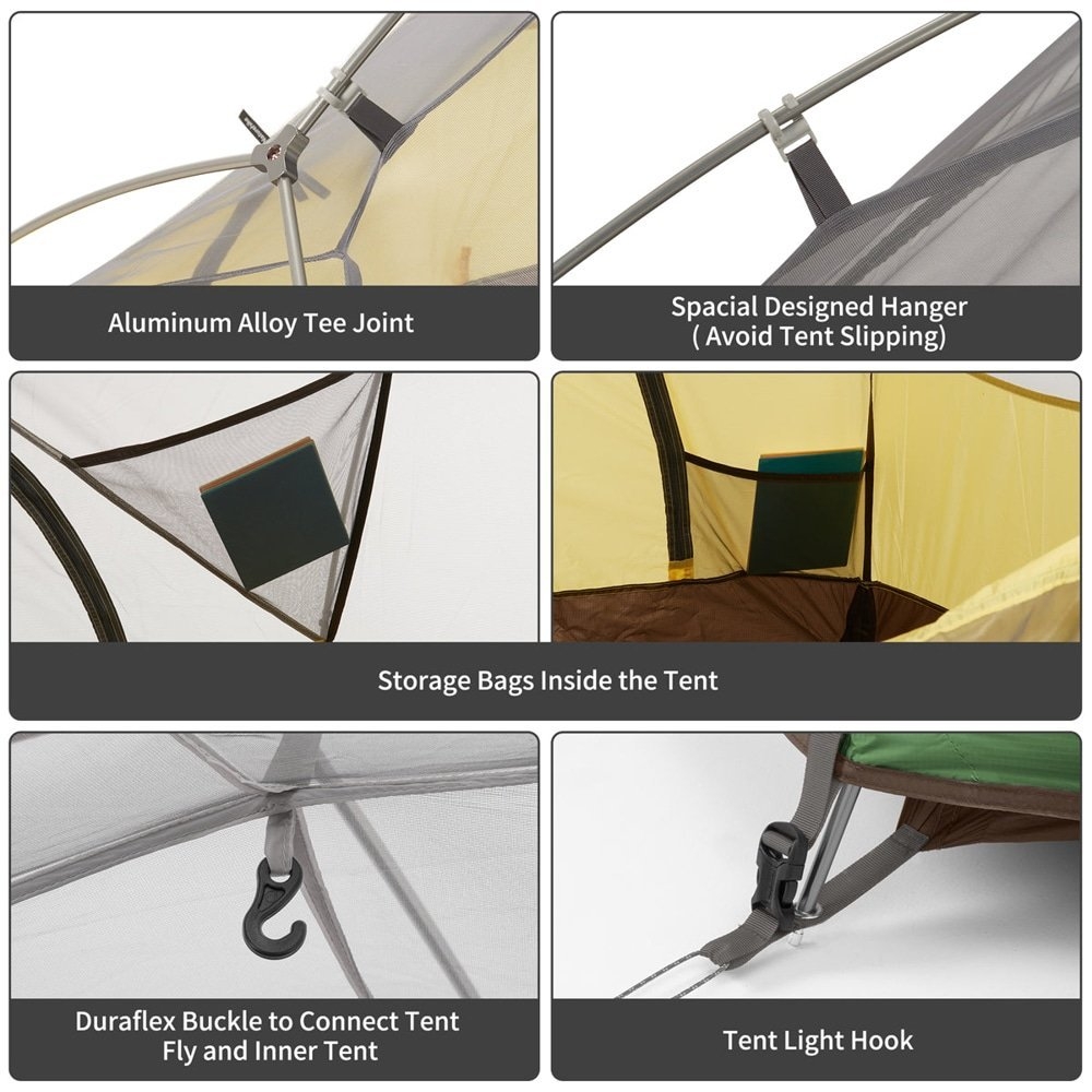 Naturehike Star River 4-Season 2P Backpacking Tent Forest Green