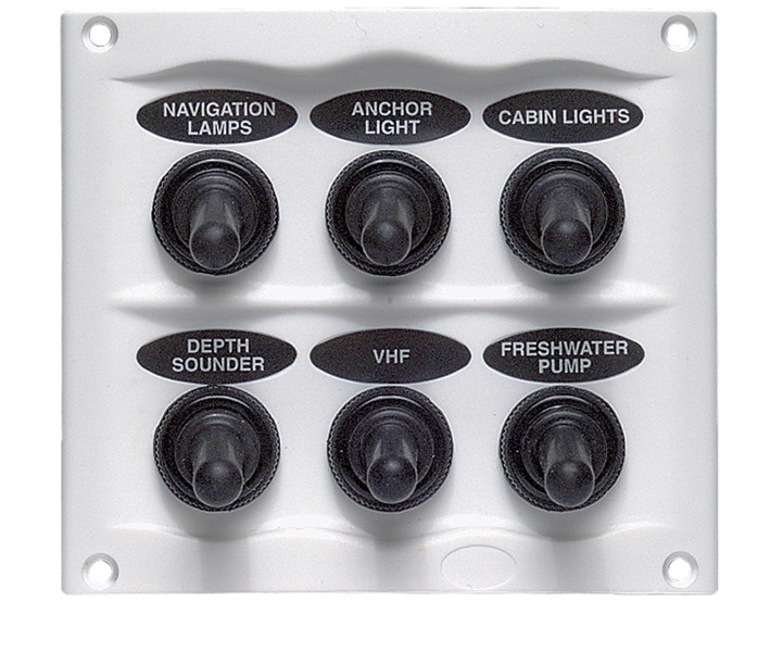 BEP White Waterproof Panel with 6 Switches