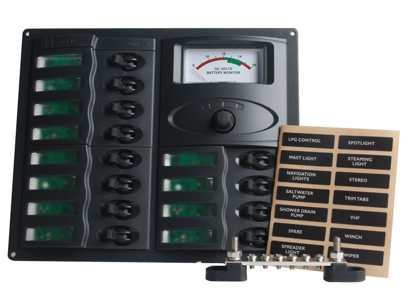 BEP 902-AM Marine 12-Way Circuit Breaker Switch Panel