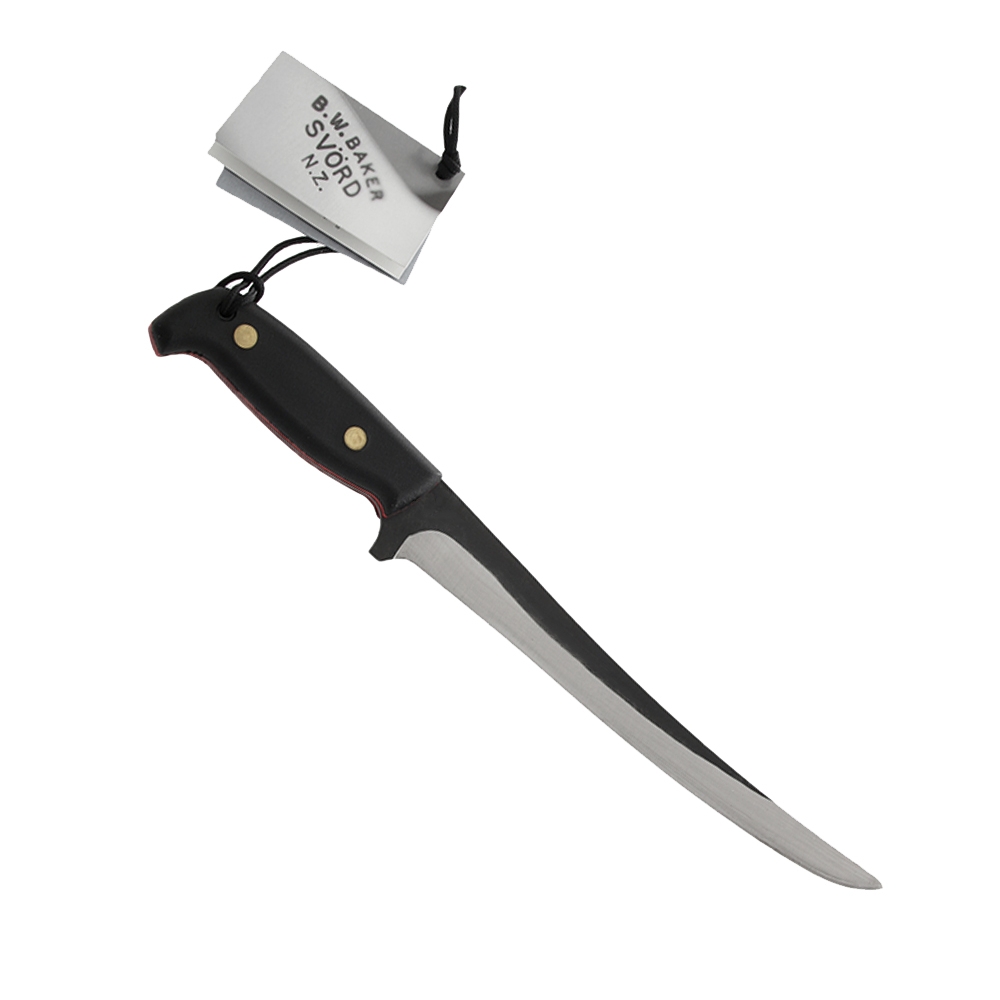 Svord Fillet Knife with Black Handle incl Leather Sheath 25.4cm