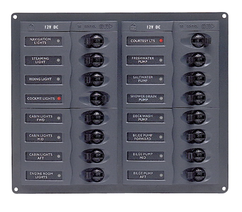 BEP 904NM 16-Way Circuit Breaker DC Panel - No Meter BEP 904NM 16-Way Circuit Breaker DC Panel - No Meter