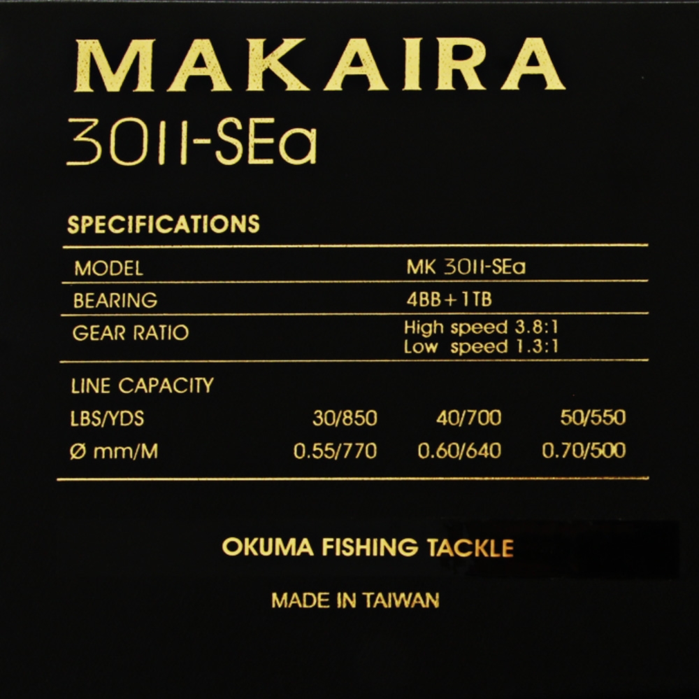 Okuma Makaira 30 SEa 2-Speed Lever Drag Game Reel Gunsmoke
