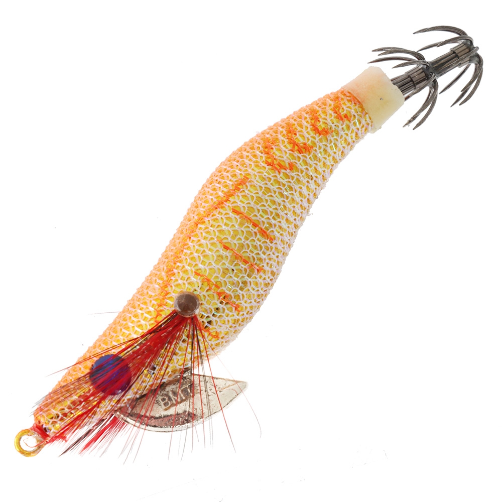 Black Magic Squid Snatcher Squid Jig Natural Size 2 Orange/Gold