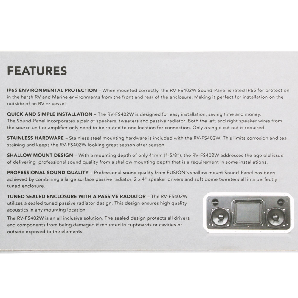 Fusion Sound-Panel All-in-One Shallow Mount Speaker System White