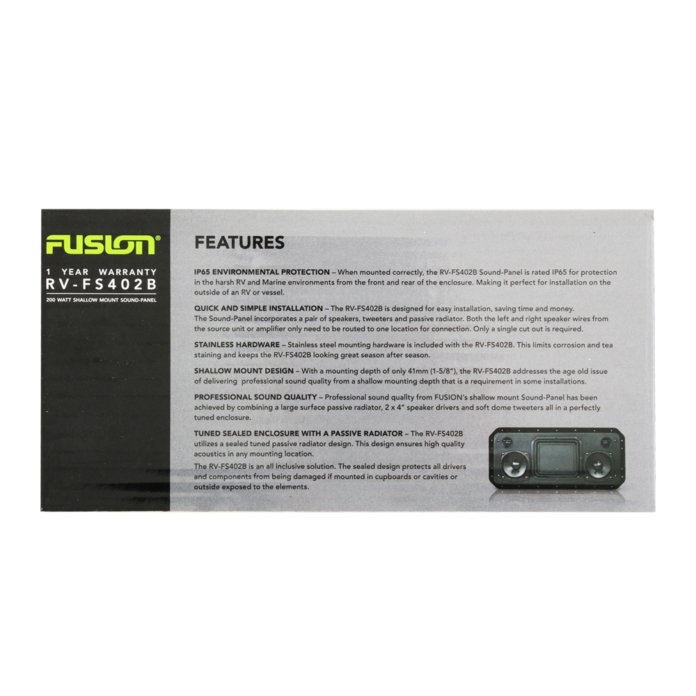 Fusion Sound-Panel All-in-One Shallow Mount Speaker System Black