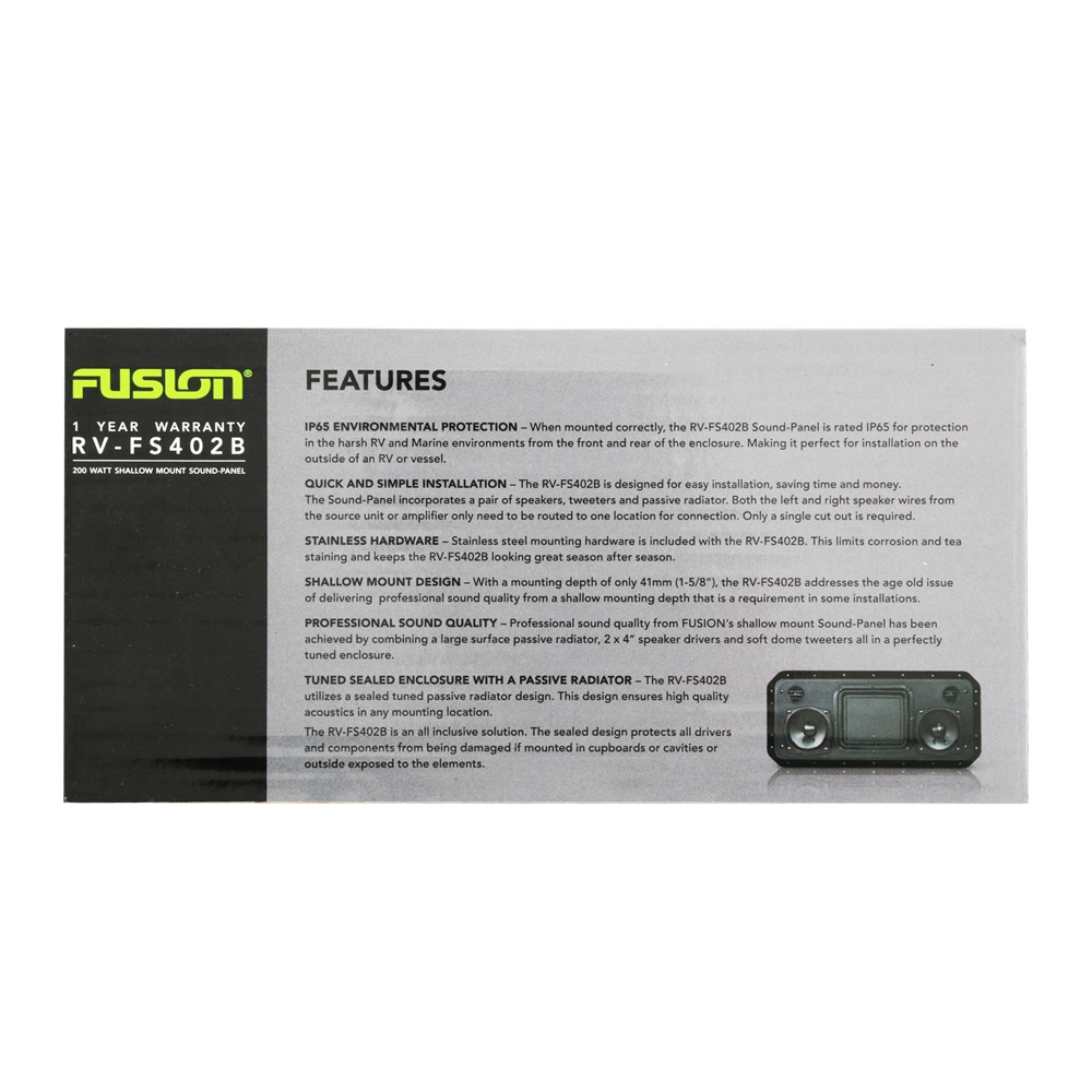 Fusion Sound-Panel All-in-One Shallow Mount Speaker System Black Fusion Sound-Panel All-in-One Shallow Mount Speaker System Black