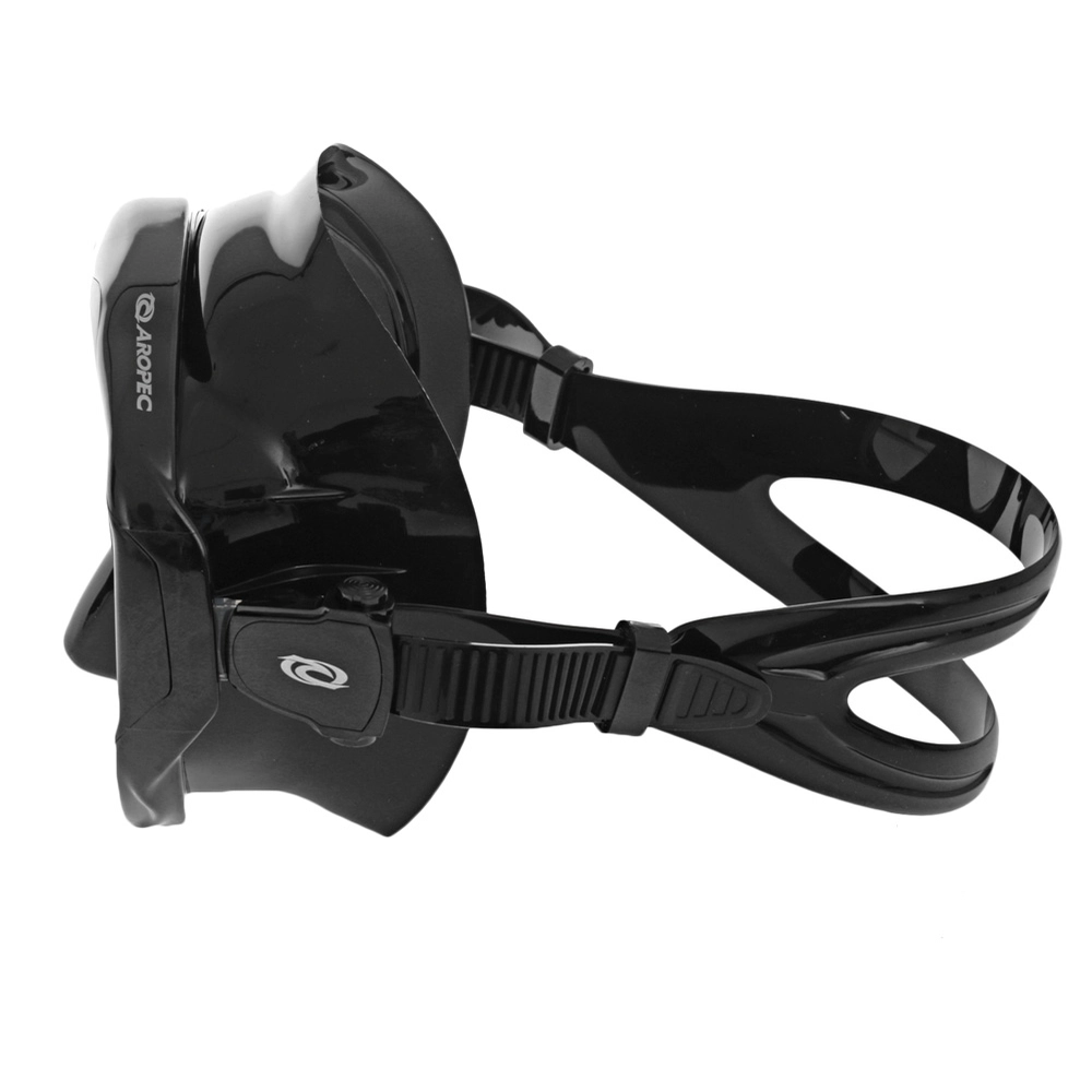 Aropec Big Vision Double Silicone Adult Dive Mask Black Aropec Big Vision Double Silicone Adult Dive Mask Black