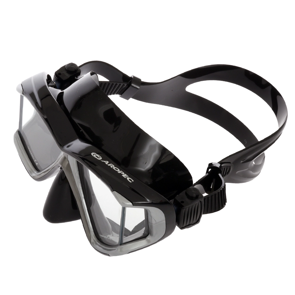 Aropec Admiral Panoramic Vision Dive Mask Black Silver Aropec Admiral Panoramic Vision Dive Mask Black Silver