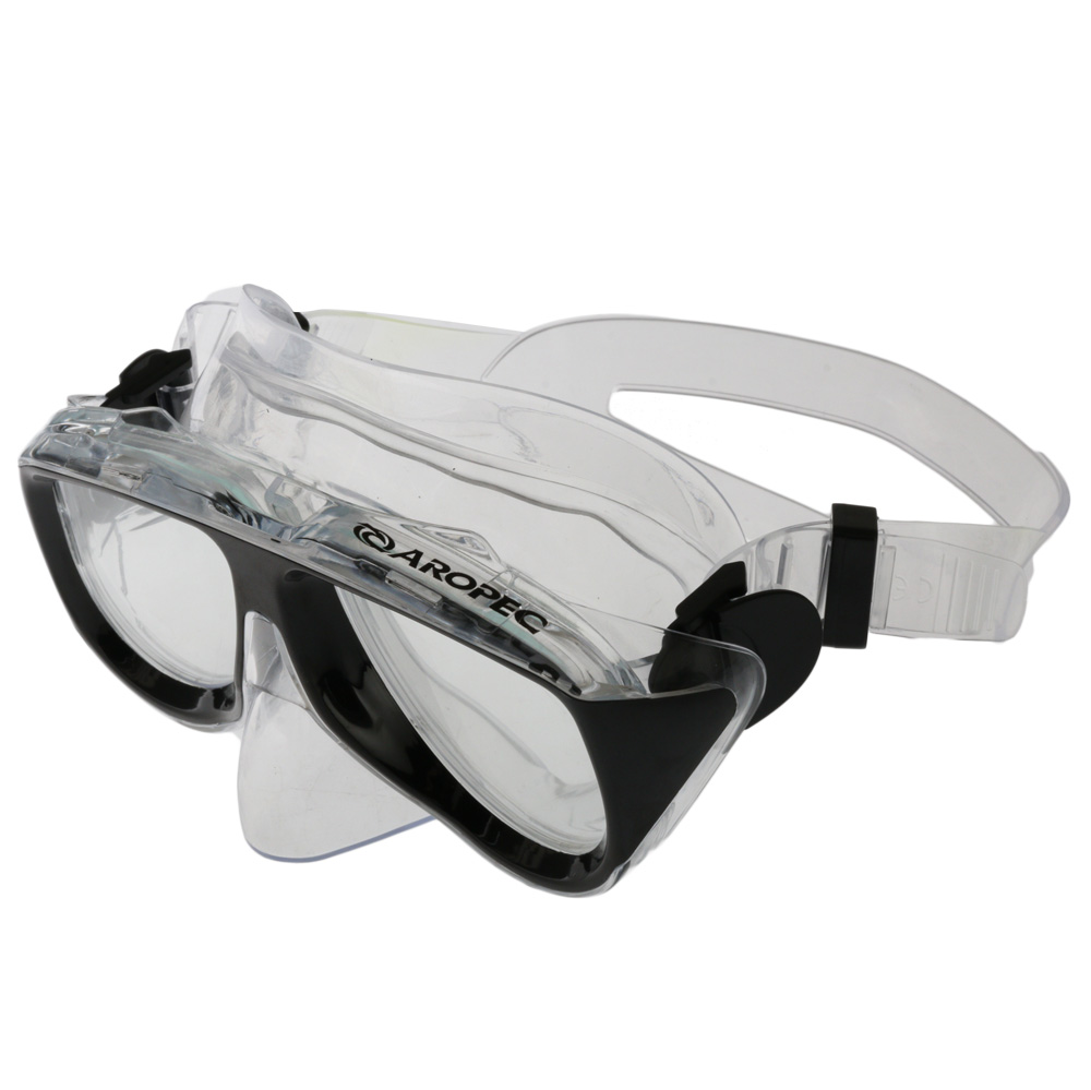 Aropec Adult Dive Mask and Snorkel Set Black