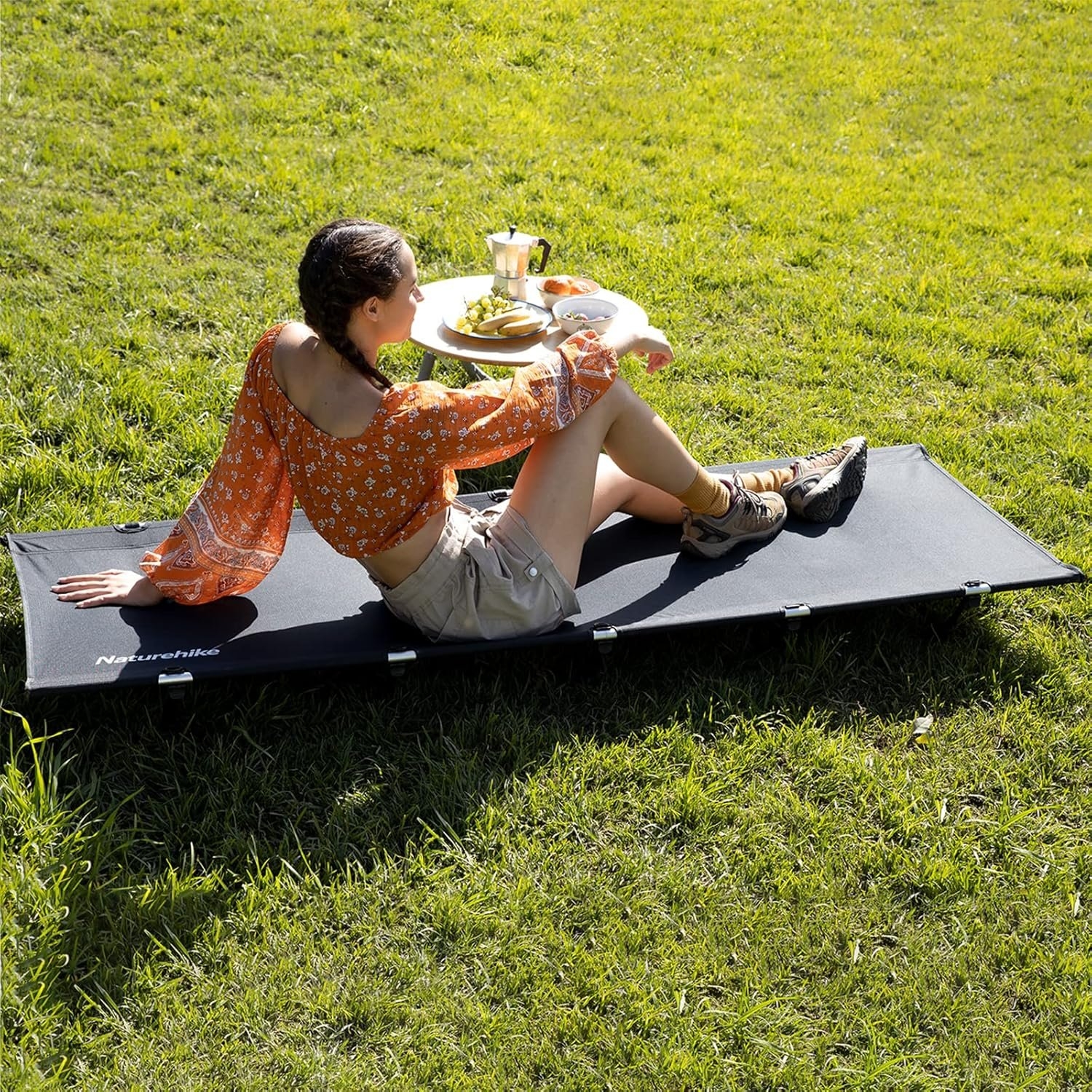 Naturehike Folding Camping Stretcher Bed Black