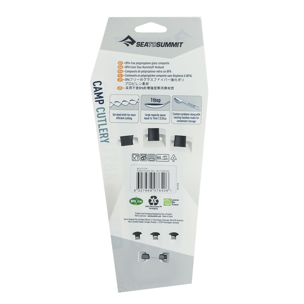 Sea to Summit Camping Cutlery Set Charcoal 3pc