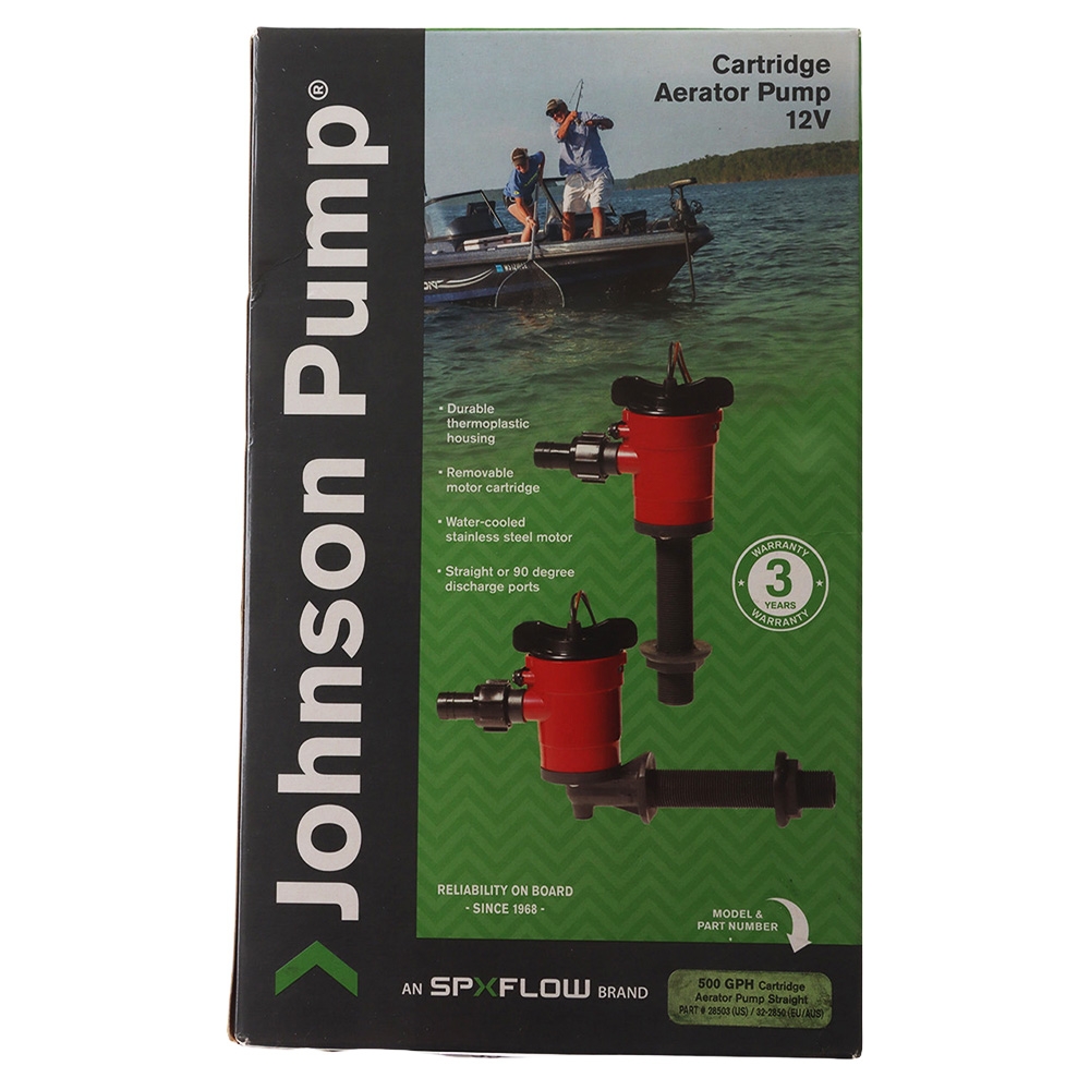 Johnson Straight Cartridge Livewell Live Bait Tank Aerator 12V 500 GPH