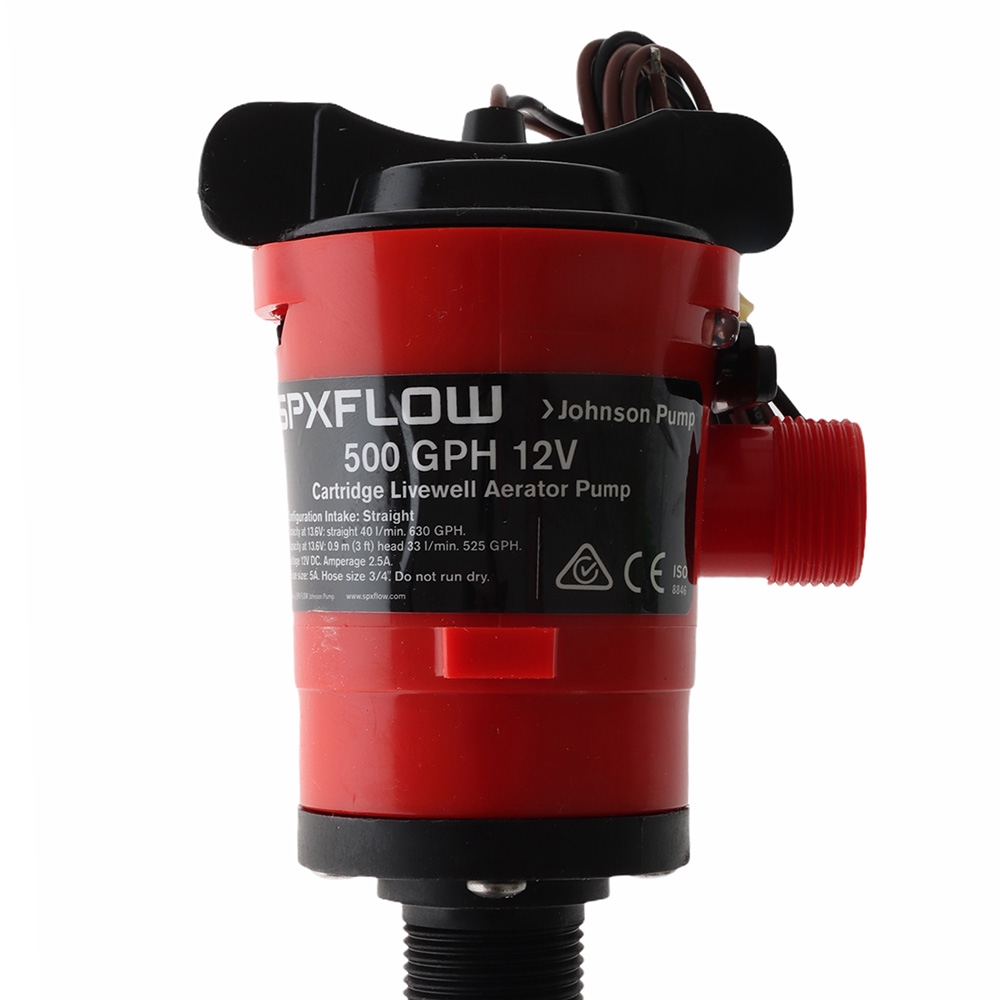 Johnson Straight Cartridge Livewell Live Bait Tank Aerator 12V 500 GPH