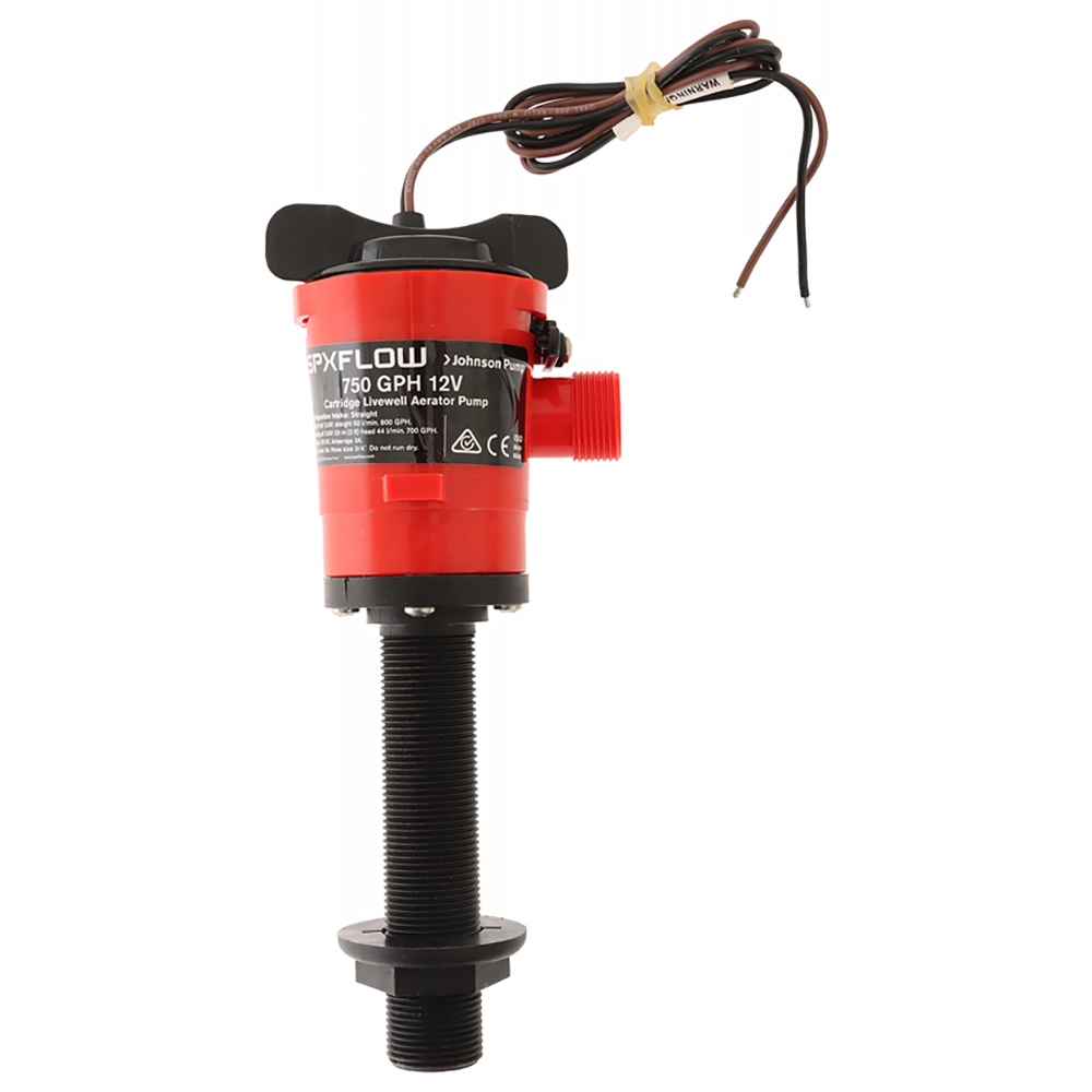 Johnson Straight Cartridge Livewell Live Bait Tank Aerator 12V 750 GPH