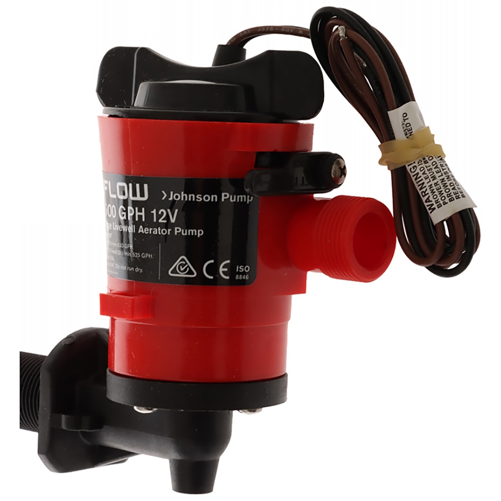 Johnson 90-Degree Cartridge Livewell Live Bait Tank Aerator 12V 500 GPH