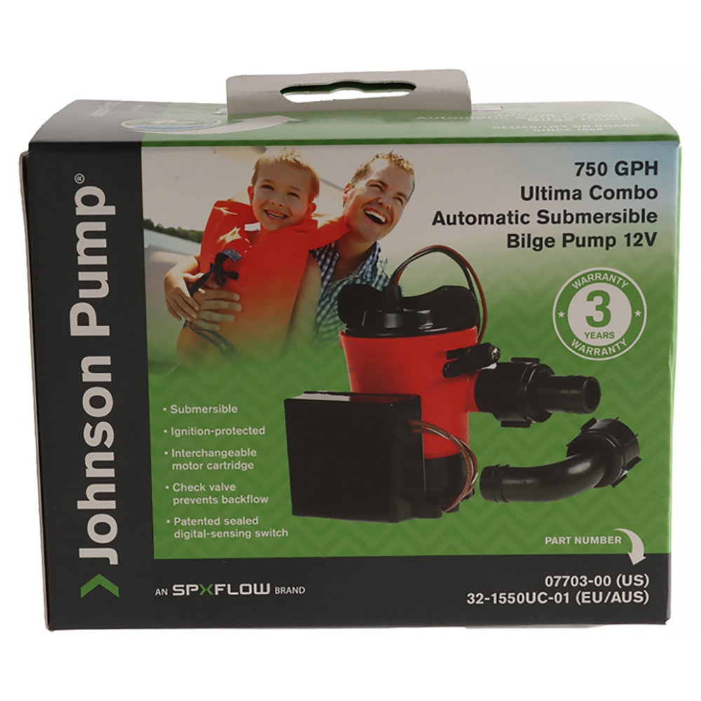 Johnson L550 Ultima Combo Automatic Submersible Bilge Pump 12V 750 GPH
