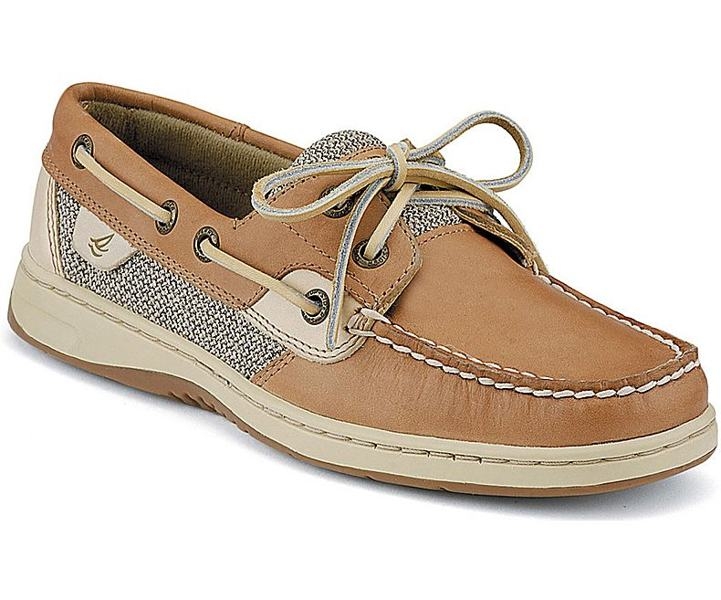 Sperry Womens Bluefish 2-Eye Boat Shoes Linen Oat US5