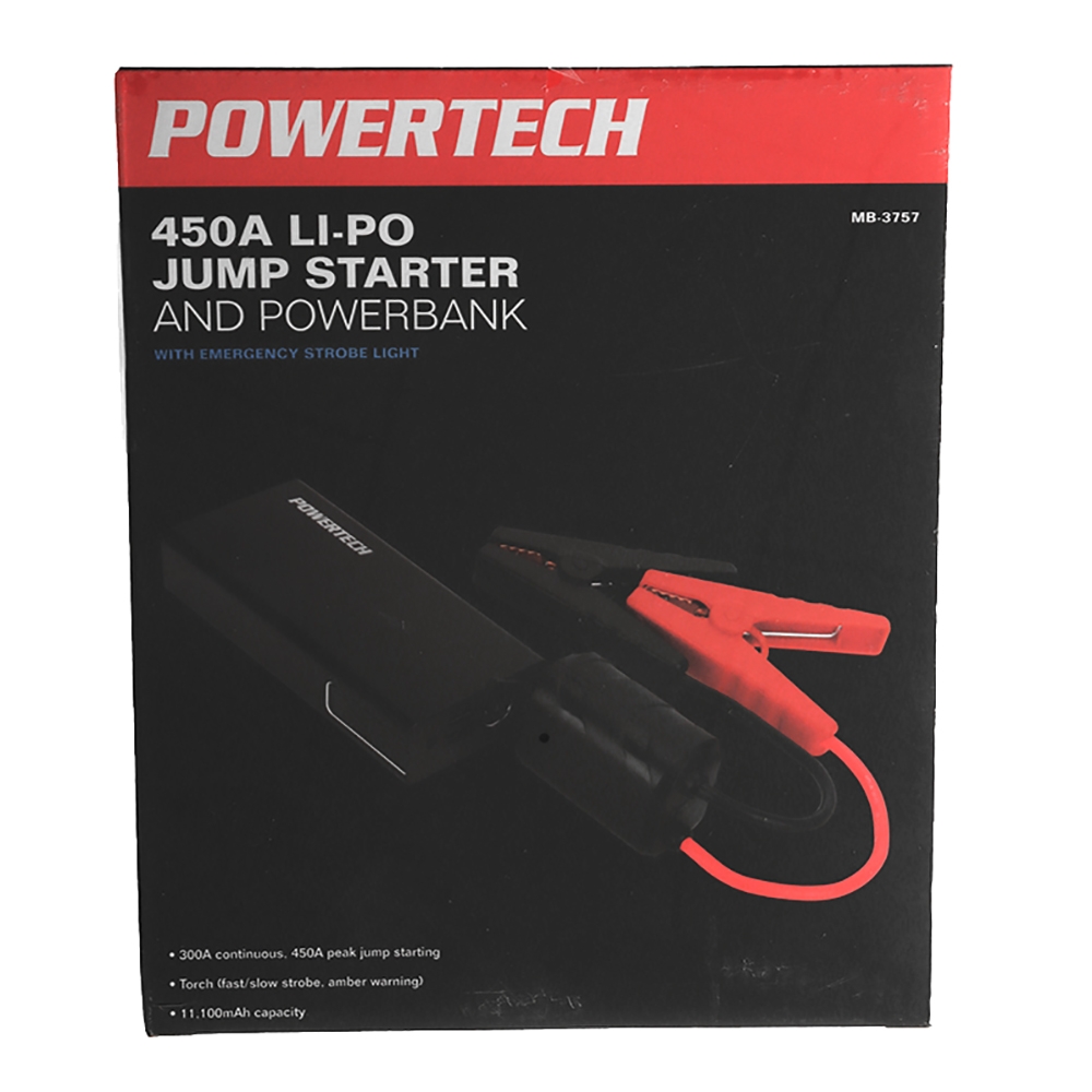 Glovebox Lithium Polymer Jump Starter and Powerbank 12V 450A