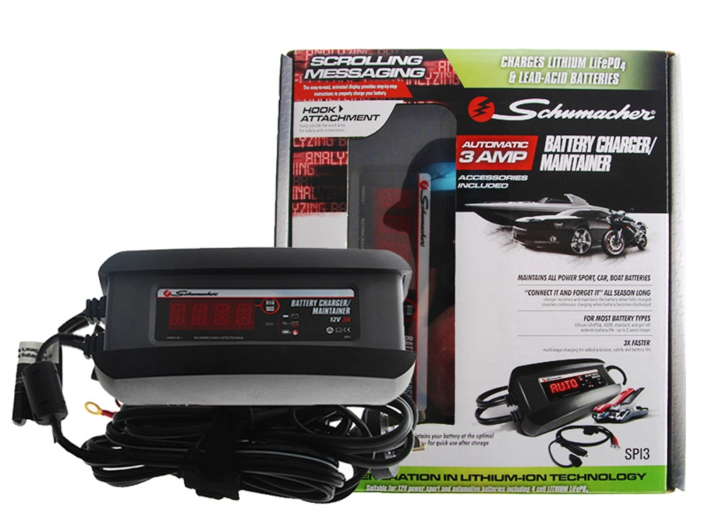 Schumacher SPI3 Automatic Lithium Battery Charger/Maintainer 3A 12V Schumacher SPI3 Automatic Lithium Battery Charger/Maintainer 3A 12V