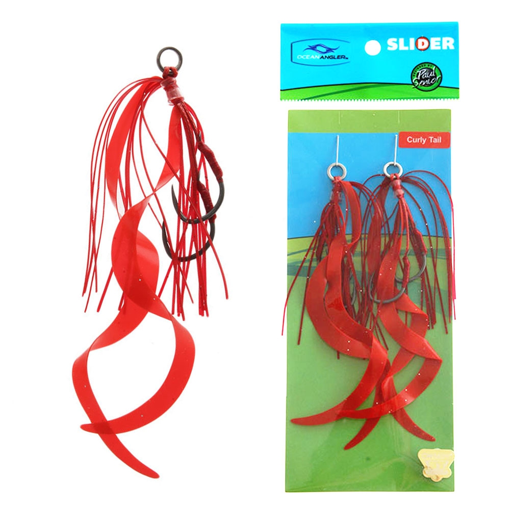Ocean Angler Slider Rig Curly Tail Skirts Candy Apple