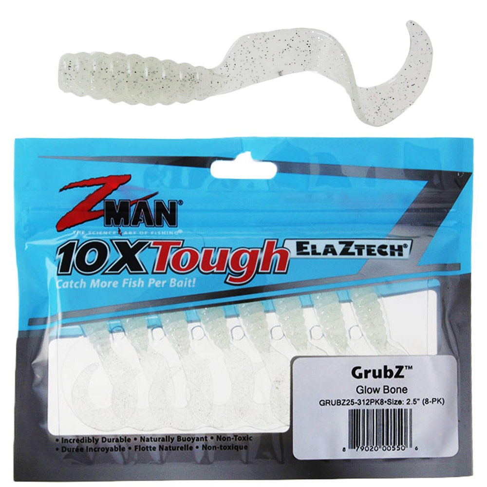 Z-Man GrubZ Micro Soft Bait 2.5in / 6cm Qty 8 Glow