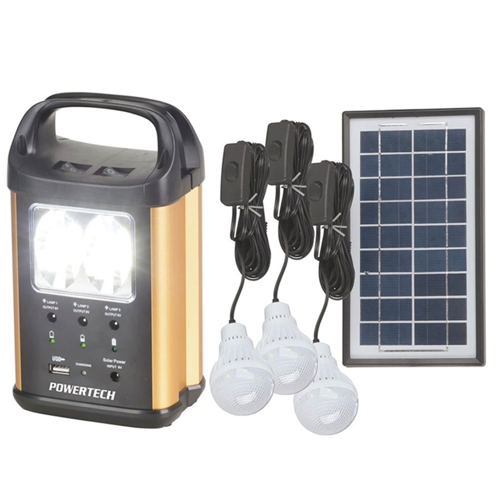 Powertech Solar Rechargeable LED Light Kit