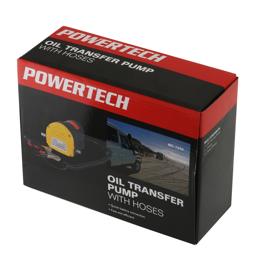 Powertech Oil Transfer Pump with 1.2m Hose 12VDC 5A 60W