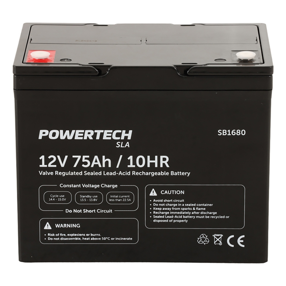 Powertech Deep Cycle AGM Rechargeable Battery 12V 75Ah