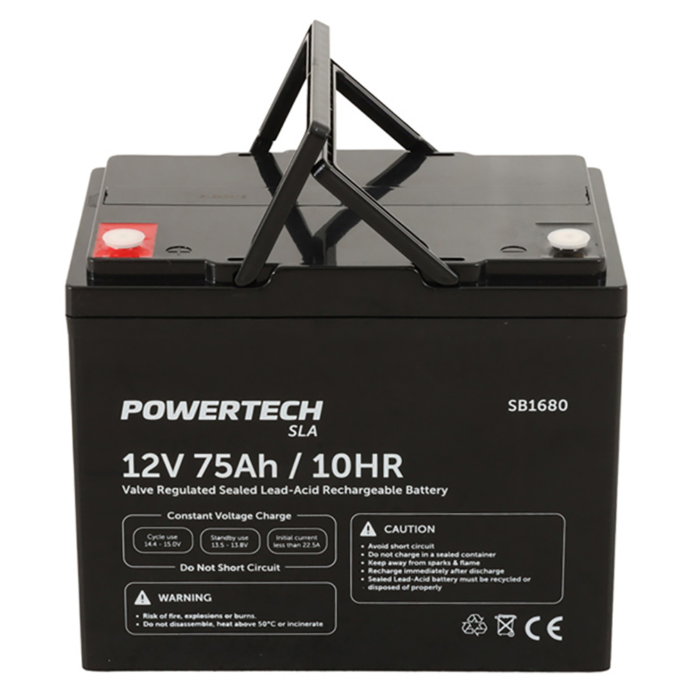 Powertech Deep Cycle AGM Rechargeable Battery 12V 75Ah