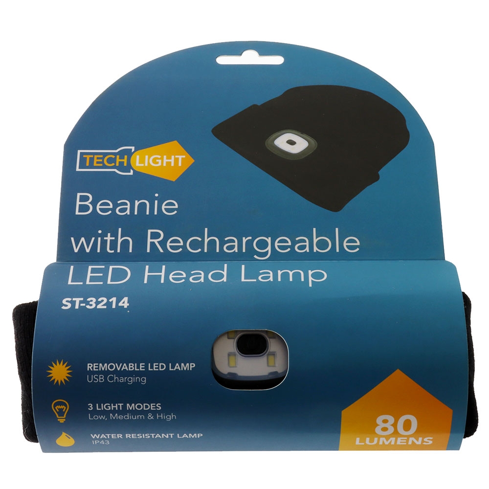 Rechargeable LED Beanie 80lm Black