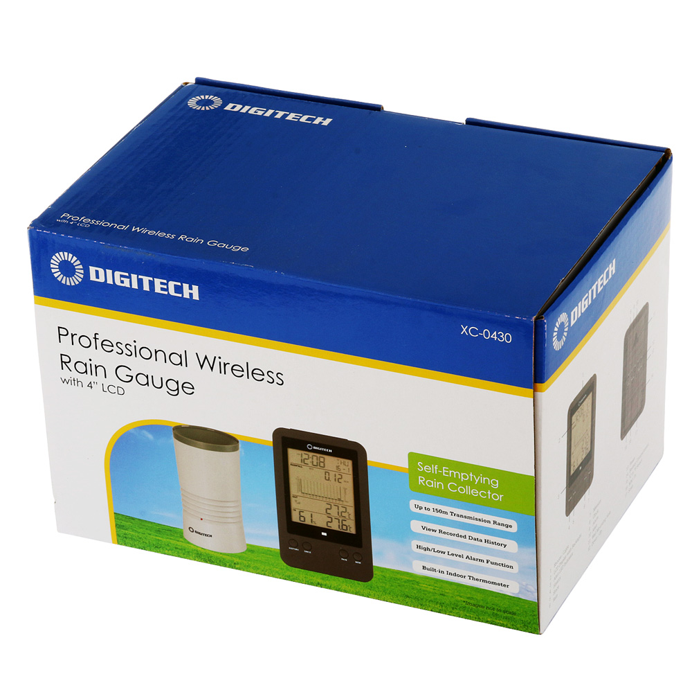 Digitech Digital Rain Gauge with Temperature