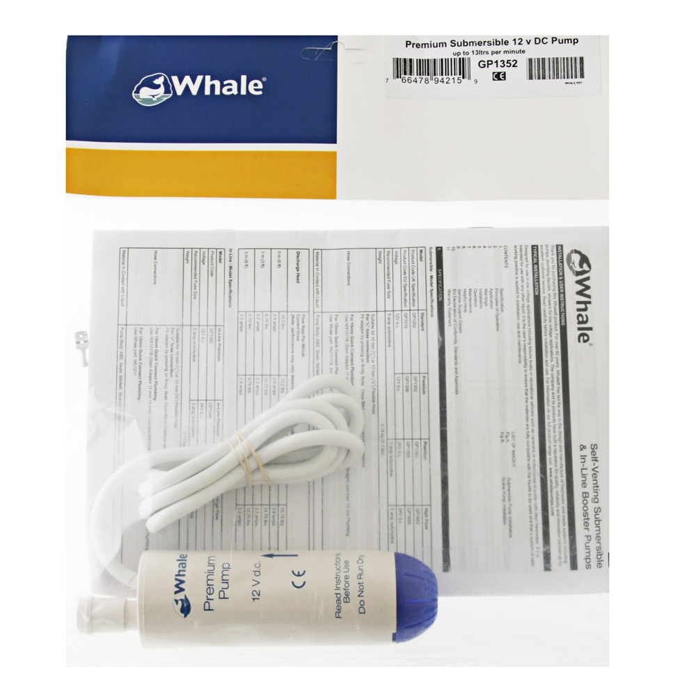 Whale GP1352 Premium Submersible Electric Galley Pump 13L