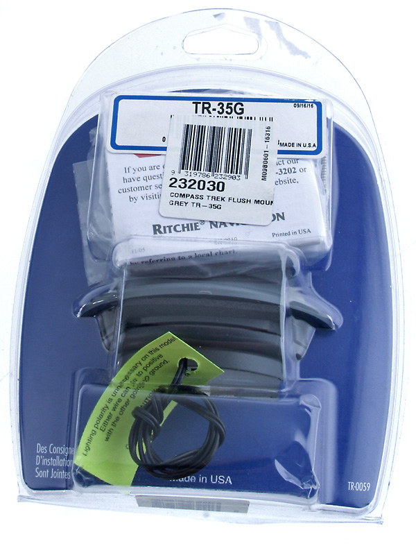 Ritchie Trek TR-35G Flush Mount Boat Compass Grey