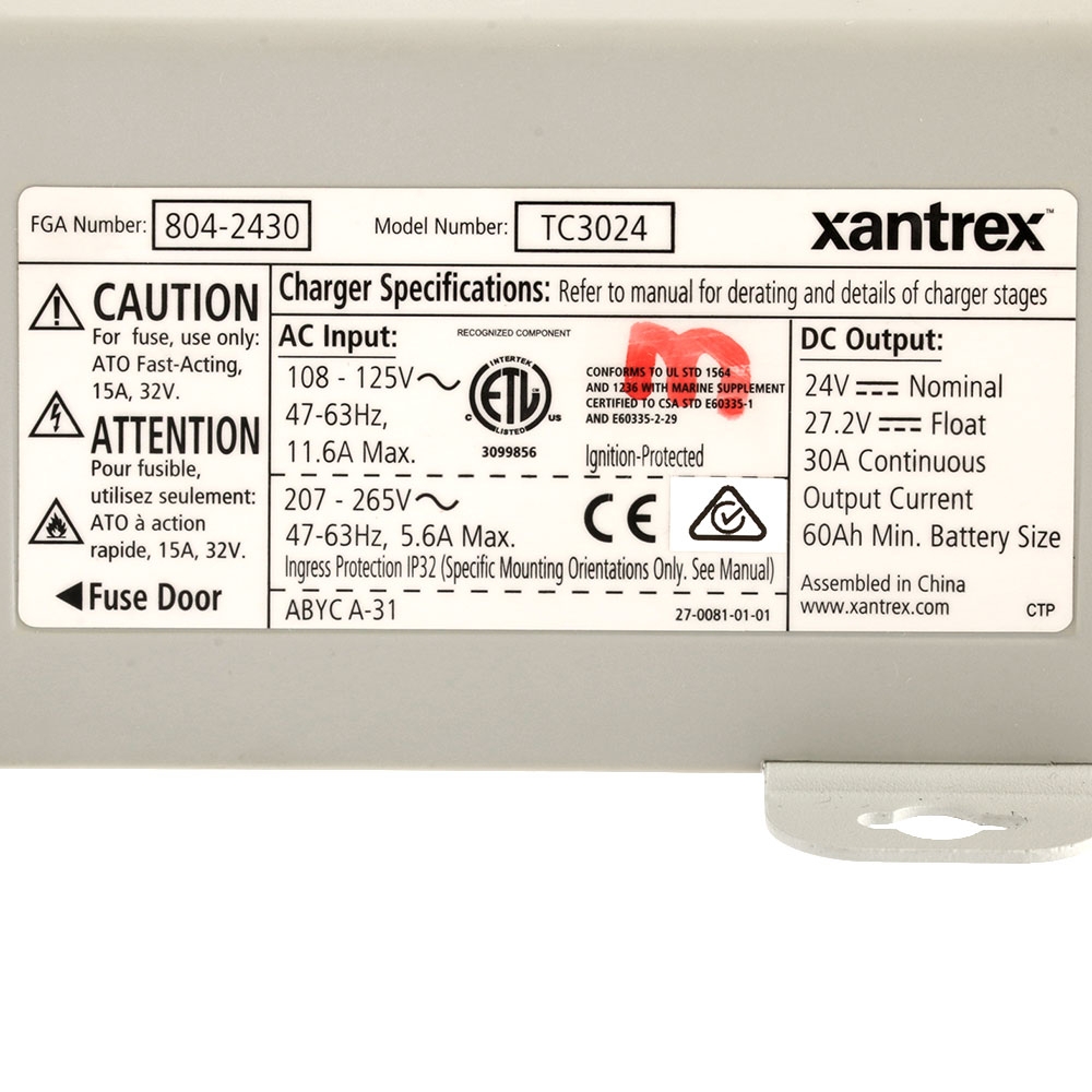 Xantrex True Charge 2 Battery Charger 30amp 24v