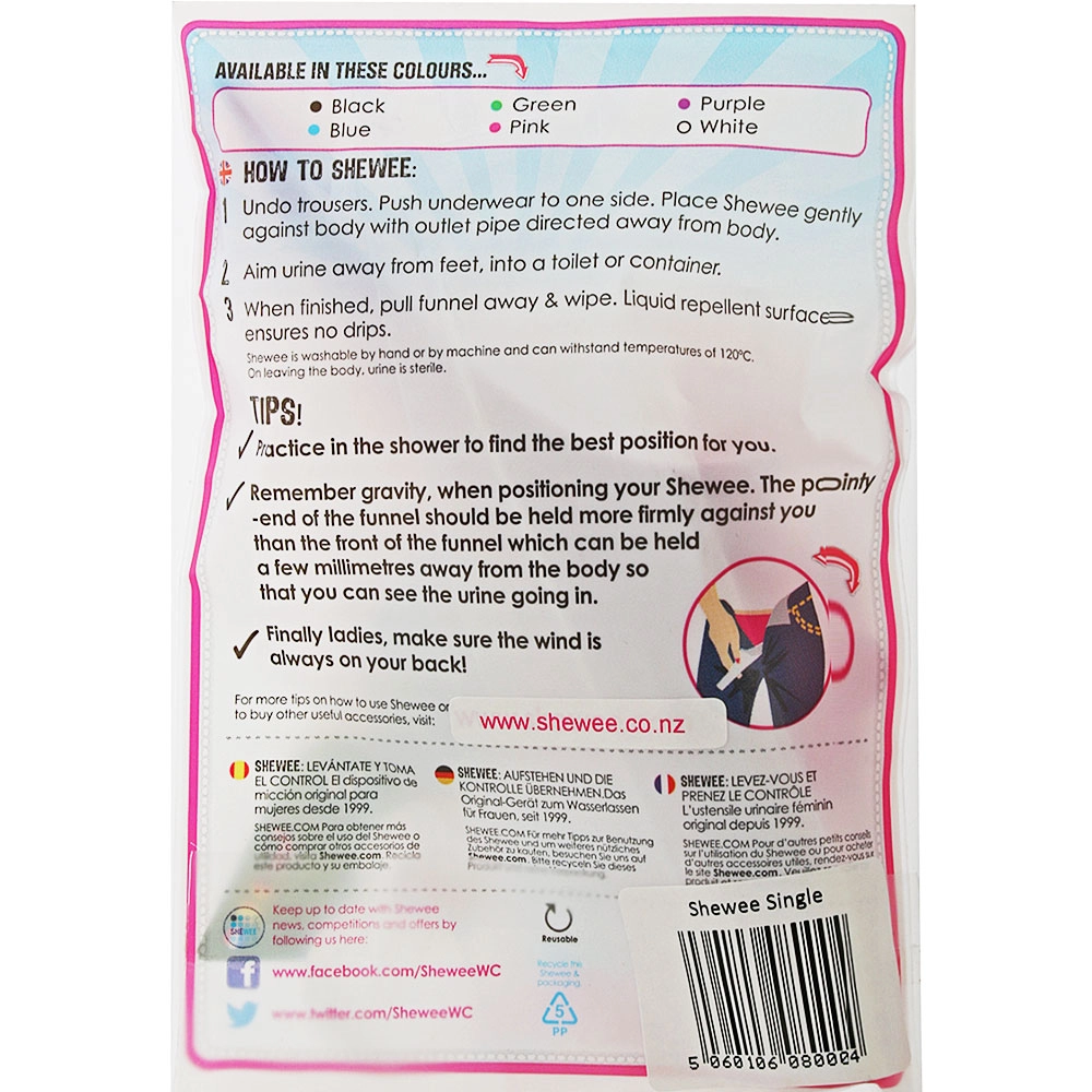 Shewee Original Female Urination Device Pink Shewee Original Female Urination Device Pink