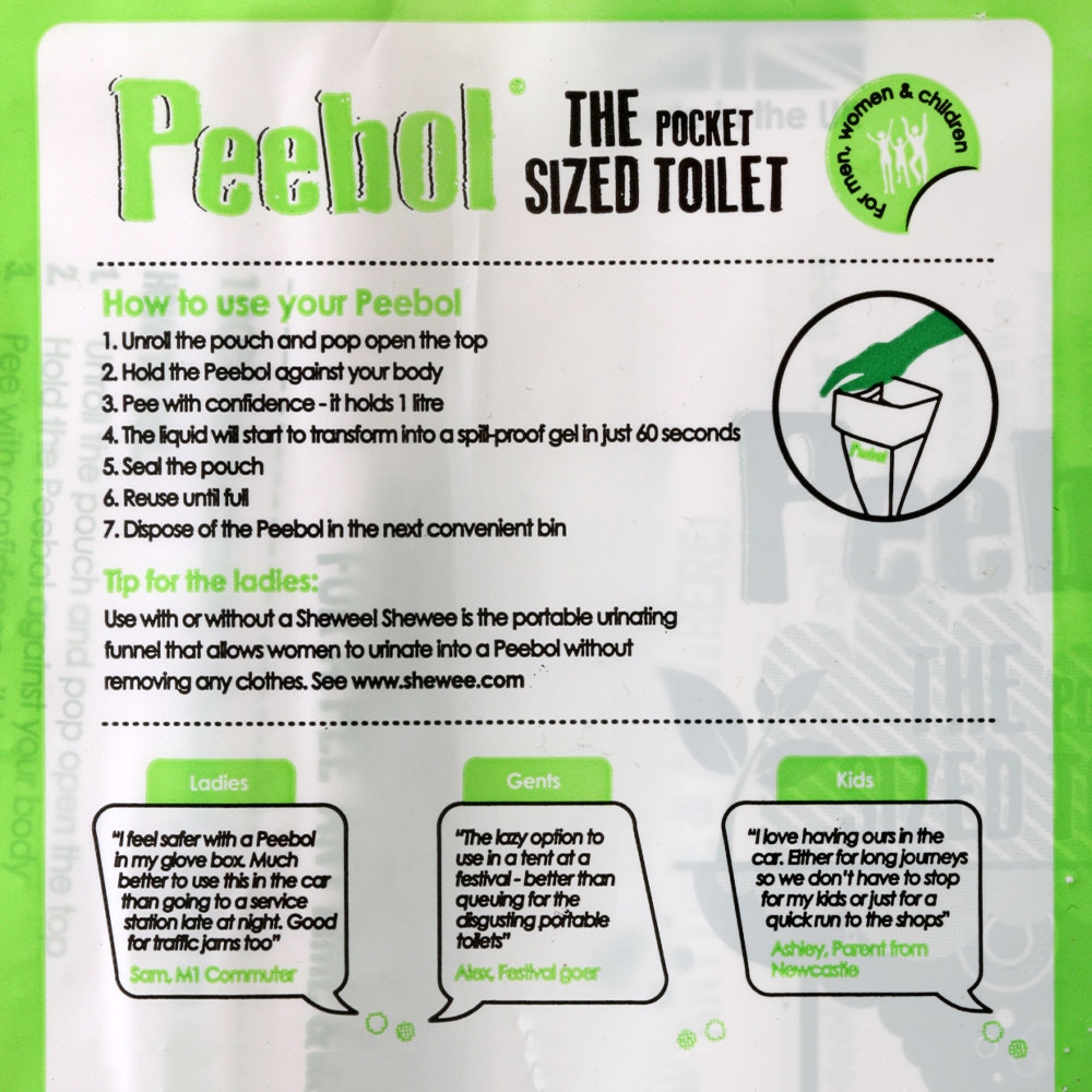 Peebol Pocket-Sized Portable Toilet 6-Pack