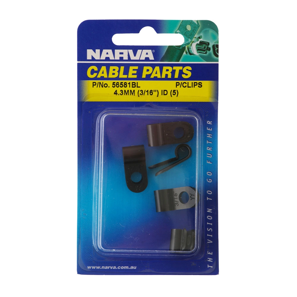 NARVA P Clip Cable Clamps 4.3mm Qty 5 NARVA P Clip Cable Clamps 4.3mm Qty 5