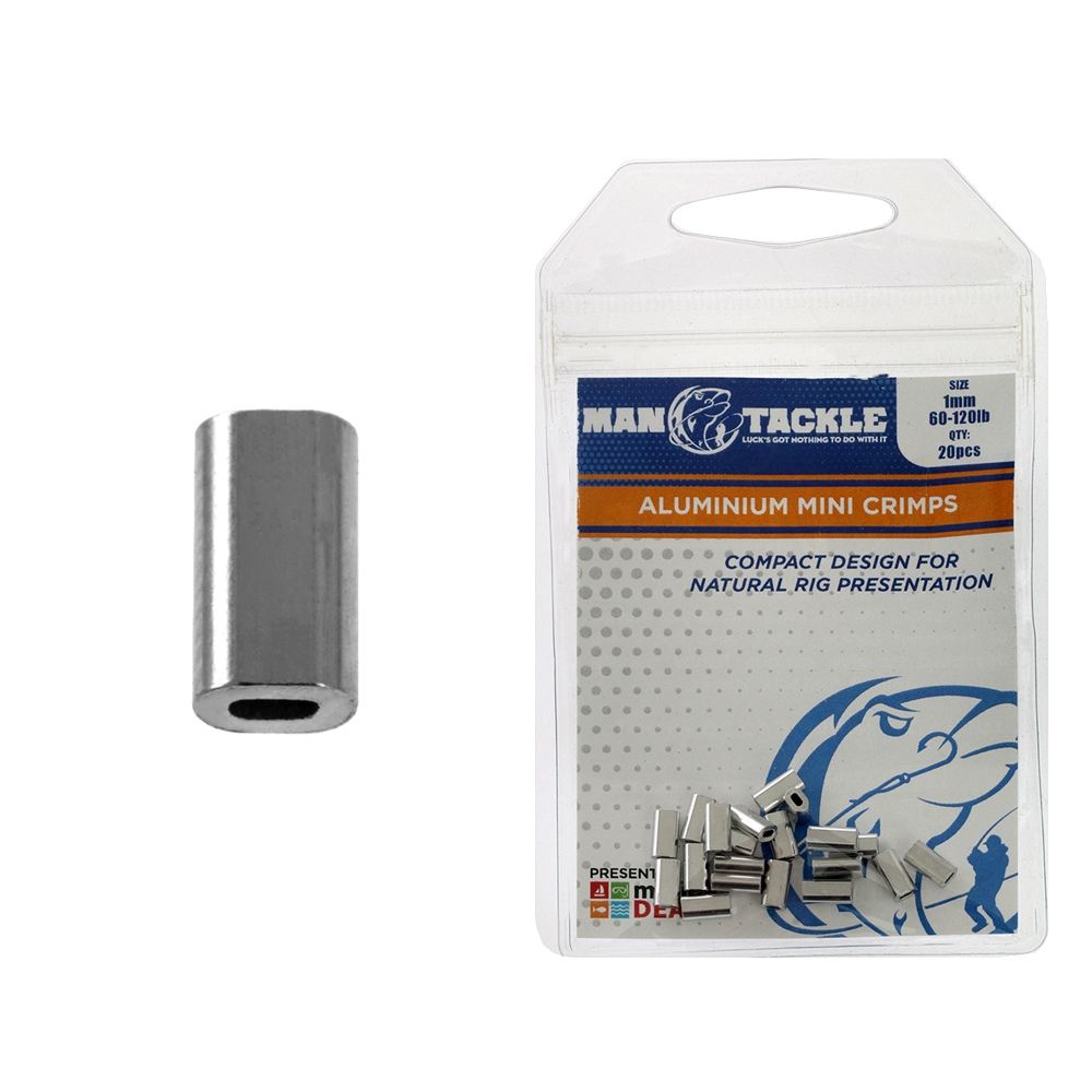 ManTackle Aluminium Mini Crimps 1mm 60-120lb Qty 20