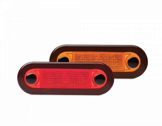 Hella Marine LED Wide Rim Rectangular Courtesy Lamp 12V Red Amber 24V