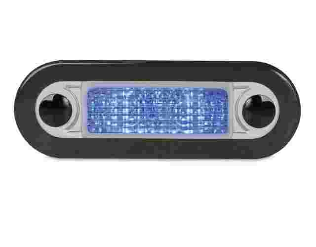 Hella Marine LED Wide Rim Rectangular Courtesy Step Lamp 12/24V White 12/24V Blue