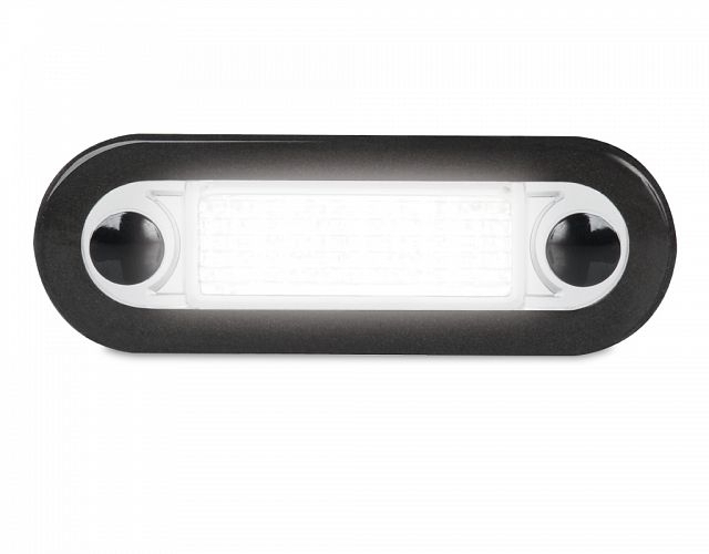 Hella Marine LED Wide Rim Rectangular Courtesy Step Lamp 12/24V White Green Light Clear Lens