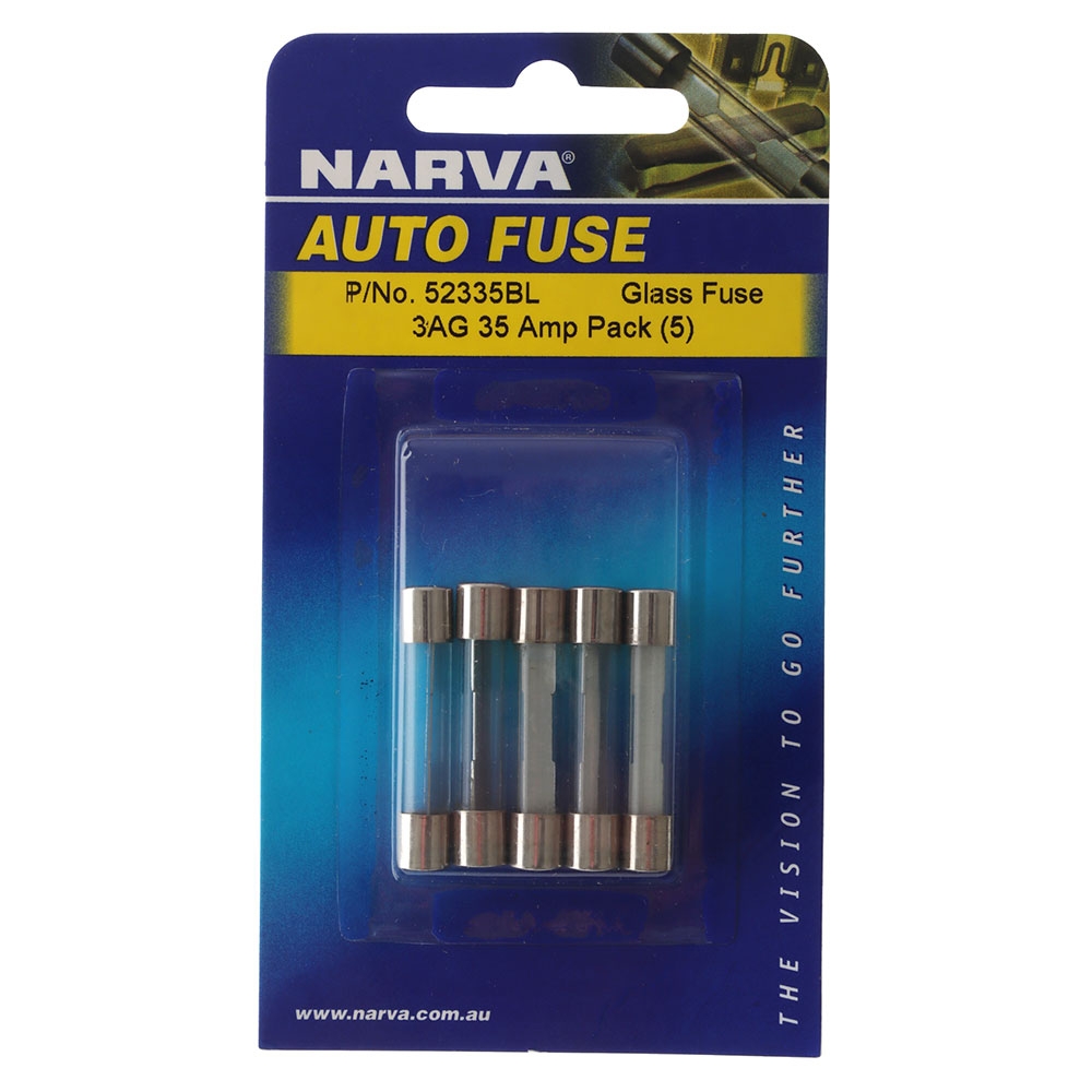 NARVA Glass Fuse 3AG 35A Qty 5