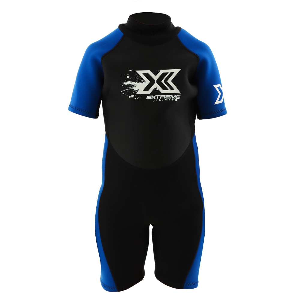 Extreme Limits Reef Youth/Kids Springsuit Wetsuit 2.5mm Black/Blue 12 Years