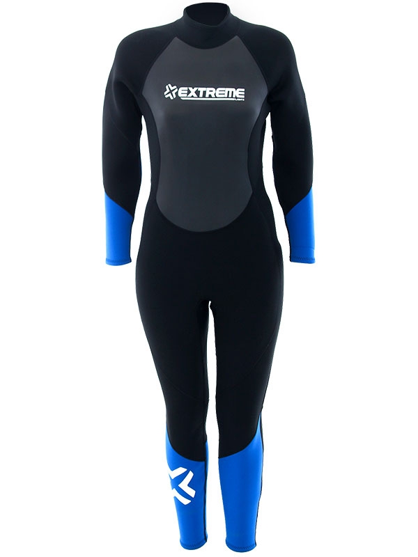Extreme Limits Reef Womens Steamer Wetsuit Black/Blue 10