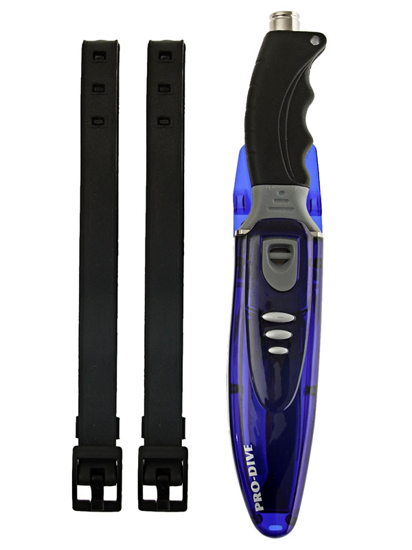 Pro-Dive Buddy Chisel Tip Paua Knife Blue 13.6cm